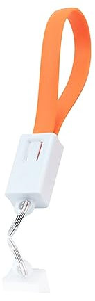 POPETPOP Câble Micro USB Porte Clés Intégré Chargeur Portable pour Smartphones Appareils Mobiles Orange