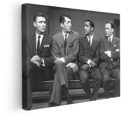 Lmovutcom The Rat Pack Leinwand, Gentlemen in Anzügen Druck, Modekunst, Schwarz & Weiß Fotografie Wandgestaltung, Freundschaftskunst, Wohnzimmer- oder Bürodekoration, Ungerahmt