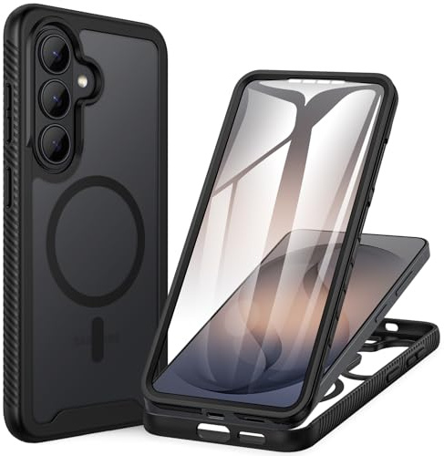CENHUFO für Samsung Galaxy S26 Hülle, Magnetisch Schutzhülle mit Eingebautem Displayschutz Robust Stoßfest Panzerhülle Cover Outdoor Case 360 Grad Handyhülle für Samsung Galaxy S26 - Schwarz