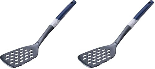 Tasty Schlitzwender mit Schneidfunktion – Ocean Blue, Ideal für antihaftbeschichtete Pfannen, Hitzebeständig bis 270°C, Spülmaschinenfest (Packung mit 2)