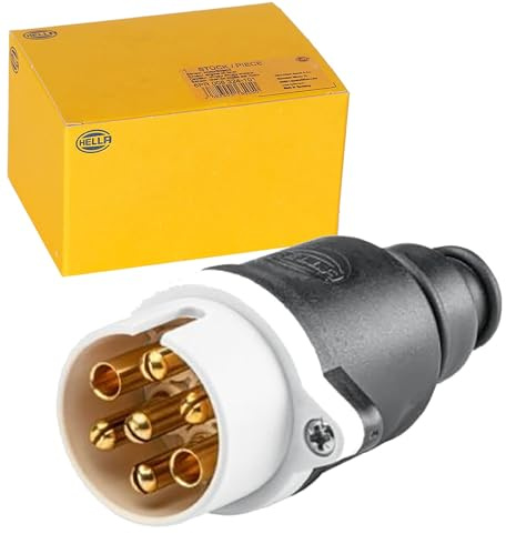 HELLA 8JA 001 930-031 Stecker - 12V - 7-polig - Stecker: Schraubkontakt - weiß