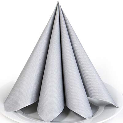 Servietten Silber Premium Airlaid STOFFÄHNLICH | 25 Stück | 40 x 40cm | Einfarbige Servietten | hochwertige Serviette für Hochzeit, Geburtstag, Feier, Taufe, Kommunion | made in Germany