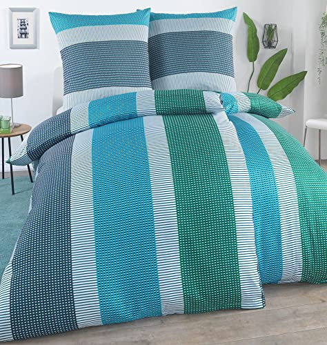 DreamHome 4 teilige Bettwäsche Mikrofaser AllSeason Bettbezug für Bettdecke, Steppdecken 135x200 und Kissen 80x80 Große Auswahl an Farben, Kissenbezug, Design - Motiv:Design 11