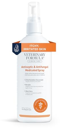 Veterinary Formula Clinical Care Antiseptic and Antifungal Medicated Spray for Dogs & Cats, 8 Fl Oz (1 Pack)