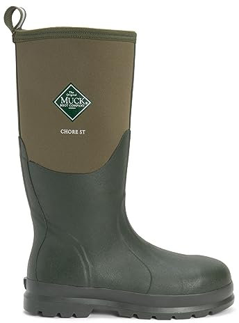 Muck Boots Unisex Chore Classic Hi Steel Cap Safety Waterproof Wellington, Moss, 10