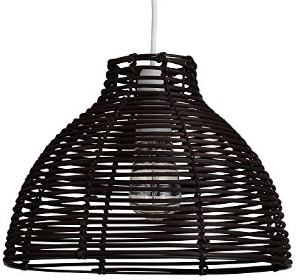 MiniSun | Modern Brown Wicker Basket Style Ceiling Light Shade | Pendant Lights, Home Décor & Improvement Essential | 31cm Shade Width