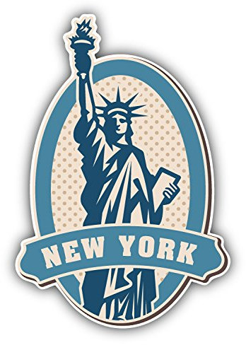 postwalldecor New York Statue of Liberty Vintage Label Hochwertigen Auto-Autoaufkleber 8 x 12 cm