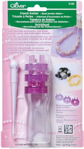 Clover 3100 French Knitter Bead Jewelry Maker with 3 Interchangeable Heads