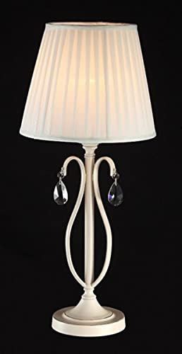 Casa Padrino Luxus Kristall Tischleuchte Creme Gold/Lampenschirm Weiß 28 x 62 cm - Leuchte - Luxury Collection