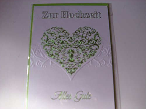 Hochzeitskarte Hochzeit Glückwunschkarte Grusskarte Geldkarte Geschenkskarte Geschenkkarte Vermählung Diamanthochzeit Trauung EheZur Hochzeit Alles Gute Karte mit Umschlag hellgrün 1 Stück