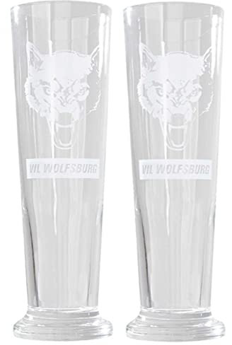 VfL Wolfsburg Pilsglas - Wolf - 2er Set Bierglas Glas 0.3l Pilsstange