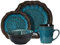 Elama Geschirr-Set aus Steingut, rund, oval, Ozeanblau