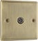 BG Electrical Single Socket For TV or FM Co-Axial Aerial Connection, Antique Brass