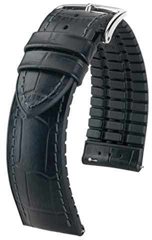 Hirsch XL Herren Performance Uhrenarmband Modell Paul 22 mm Schwarz