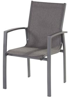 Hartman Canterbury Diningsessel in xerix/Mix-anthrazit aus Aluminium & Textilene 58x68x91cm, Balkonstuhl Garten-Stuhl