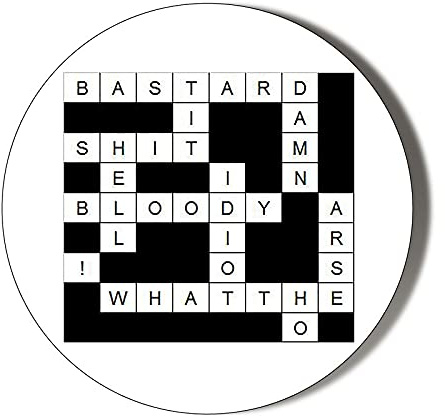 RUDE SWEARWORD CROSSWORD 38mm Round Fridge Magnet
