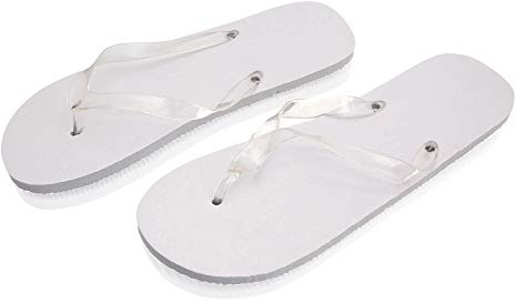 eBuyGB Bulk Flip Flops Unisex Adults White Flip Flops for Wedding Guests