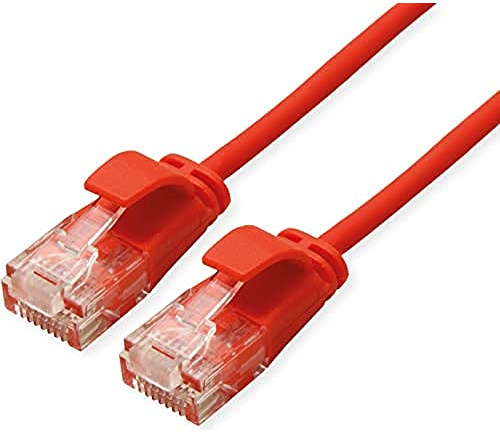 ROLINE UTP DataCenter Patchkabel Kat.6A (Class EA), LSOH, slim, rot, 0,5 m
