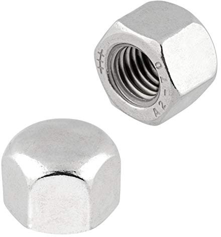 Hutmuttern Sechskant M5 niedrige Form DIN 917 Edelstahlmuttern A2 V2A Sechskantmuttern Kappenmuttern M5 50 Stück