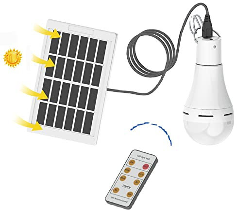 Lámpara Solar Portátil LED Bombilla Solar Panel Solar Recargable Solar Luces LED Lámpara de Luz de Emergencia Interior Exterior Senderismo Tienda Camping Luz de Trabajo Noche