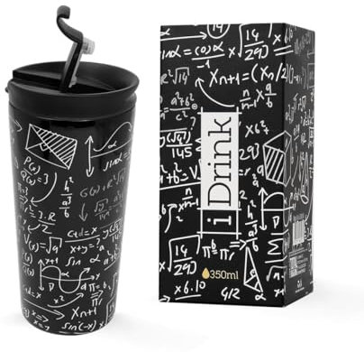 I-Drink - Tazza Termica in acciaio a Doppia Parete 500 ml Decorata (Matematic)