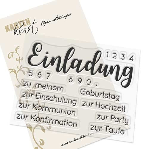 Karten-Kunst Clear Stamp-Set Motiv-Stempel Worte & Sprüche deutsch Riesige Einladung