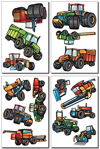 Samunshi® Wandtattoo Trecker Set Wandbilder Kinderzimmer Deko Junge Wandtattoo Kinderzimmer Mädchen Wandsticker Kinderzimmer