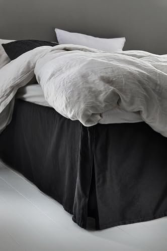 Jotex Cache-sommier en Coton Bio, Hauteur 45 cm, Noir, 180 x 200 cm