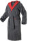 Mount Swiss Bademantel Damen Herren ARBON mit Kapuze aus edler Baumwolle I Morgenmantel flauschig I Frottee Farbe: anthrazit-rot, Grösse: 4XL