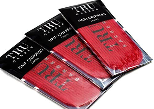 TRU BARBER Hair grippers Lot de 6 pinces à cheveux pour homme et femme – Salon et barbier, pinces à cheveux pour le coiffage, pinces à cheveux (noir/rouge) (Red Black)