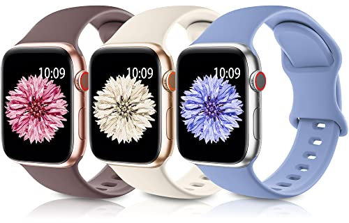 Higgs 3 Pezzi Cinturini Compatibile con Cinturino Apple Watch 40mm 41mm 38mm Donna e Uomo, Bracciale Sportivo in Silicone Morbido per iWatch Series (42mm 10) 9 8 7 SE 6 5 4 3 2 1, Galassia