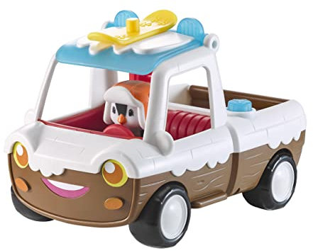 Klorofil - Le Pick up Glacé - Jouet Enfant - Coffre Ouvrant et Luge qui s'éjecte - Cabine Pouvant Accueillir 4 Personnages - Univers Klorofil - Thème des Montagnes Enneigées
