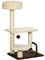 PawHut Albero Tiragraffi per Gatti con Palo in Sisal, Posatoio e Palline da Gioco, in Truciolato e Peluche, 44x38x81 cm, Beige
