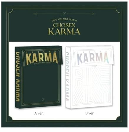 PIXY Chosen Karma 4th Mini Album CD+Photobook+Lyrics paper+Photocard+Scratch message card+Sticker+Tracking Sealed (SET(A+B))
