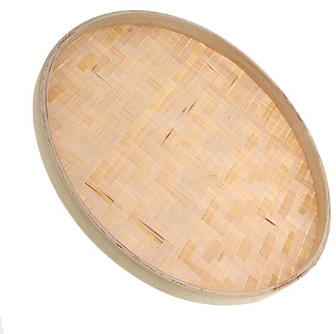 Misppro Tamiz de bambú – 3 tamaños: 30/22/13 cm – ecológico, ligero, apilable – Colador de bambú tradicional chino