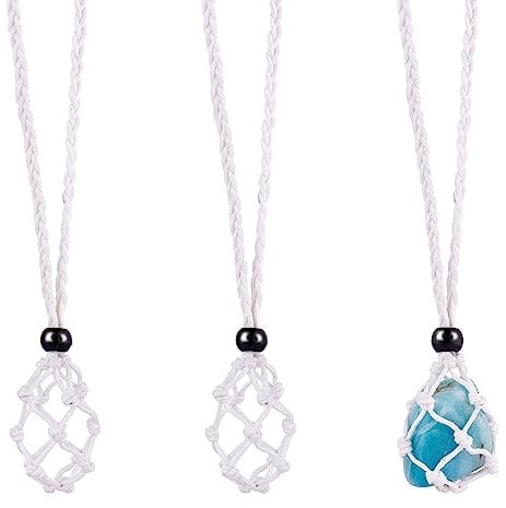 WEWAYSMILE 2-Piece Crystal Necklace Holder, Cord Stone Holder for Pendant Necklace Jewelry Making, 30 inch (760mm)