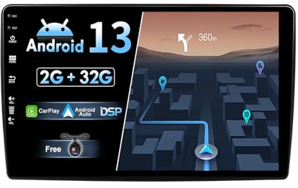 BXLIYER Android 13 IPS Autoradio Passt für Jeep/Dodge/Chrysler - Eingebautes CarPlay Android Auto - KOSTENLOS Rückfahrkamera - 2G+32G - 10.1 Zoll 2 Din - DSP DAB Lenkradsteuerung WiFi Fast-Boot