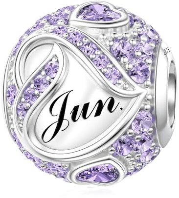 LANBEIDE Juni Geburtsstein Charms für Pandora Charms, 925er Sterlingsilber Beads für Pandora Armband, Geburtstags Geschenke für Frauen