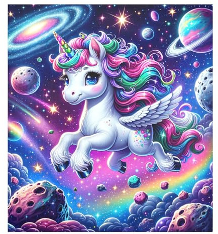 Cute Cartoon Unicorn in Galaxy Space Dishwasher Door Cover, Magnetic Refrigerator Cover, Farmhouse Kitchen Decor