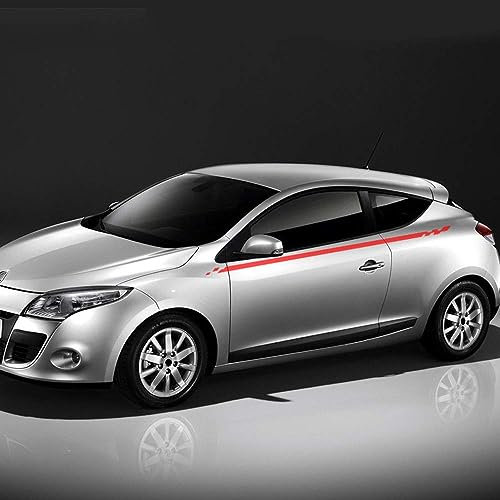 Karosserie Kofferraum Dekoration Aufkleber Taille Linien Aufkleber Tür Seitendekor Aufkleber für Megane 2 3 4 RS Grandtourer GT,B-Red