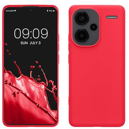 kwmobile Hülle für Xiaomi Redmi Note 13 Pro+ 5G / Redmi Note 13 Pro Plus 5G TPU Case - Handyhülle unterstützt kabelloses Laden, Flexible Schutzhülle, gummiertes Cover in Neon Pink