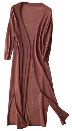 CuLtP Cardigan Bolero da Donna Lungo Estivo Lavorato A Maglia di Seta Ghiacciata Cover Up Cardigan Spolverino Leggero con Fessura Giacche Bolero Casual Aperte sul Davanti Cappotto Poncho Camicetta Ro