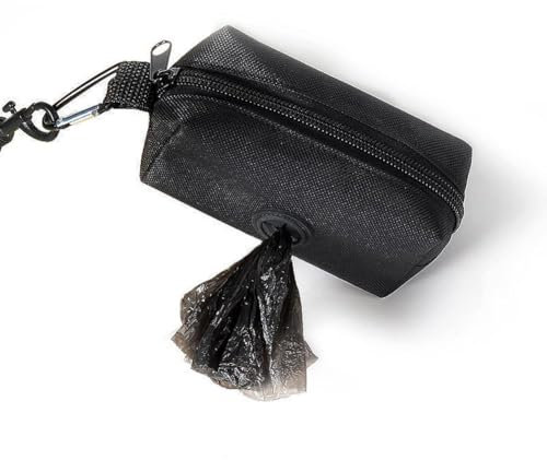 Hundekotbeutelhalter, Hundekotbeutelspender, Hundekotbeutelhalter, geruchlos, passt auf jede Hundeleine zum Warten, Laufen und Wandern (schwarz)