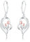 DAYLINLOVE Tulpen Ohrringe 925 Sterling Silber Tulpen Ohrringe Wassertröpfchen Ohrringe Tulpen Schmuck Geschenk für Frauen Mütter Mädchen Tulpenliebhabern