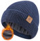 CAOZITOU Mütze Herren Damen Winter, Merino Warme Wintermütze Thermo Beanie Strickmütze Weiche Bequem für Outdoor Fahren Ski (DE/NL/SE/PL, Alphanumerisch, Einheitsgröße, Marineblau)