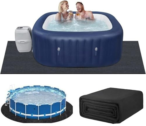 Suelo para Piscina, Almohadillas de Piscina para Piscina Elevada,Evita Pinchazos,para Piscinas, Hinchables y Piscinas para Niños Alfombrillas para Piscina Fuera de Tierra(Size:Square-4m,Color:A)