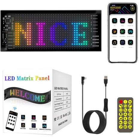Panneaux de voiture à LED pour fenêtre - Panneau d'affichage de voiture à LED, panneau de signalisation lumineux à écran LED flexible | Panneau défilant de messages animés pour les vacances en magasin