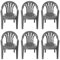 simpa Solana GREY Stackable Low Back Plastic Garden Chairs - Set of 6