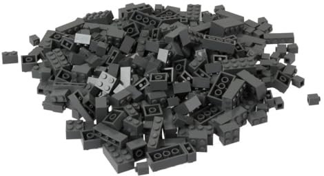 Steinchenshop Klemmbausteine 350 Stück Bricks Klassische Bausteine kompatibel mit Lego (Dark Bluish Grey)