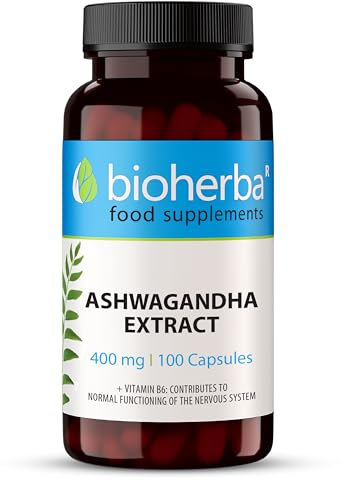 Ashwagandha – 100 Gélules | Extrait concentré 400 mg par gélule – par BIOHERBA